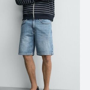 Zara Light Blue Jean Shorts for Men